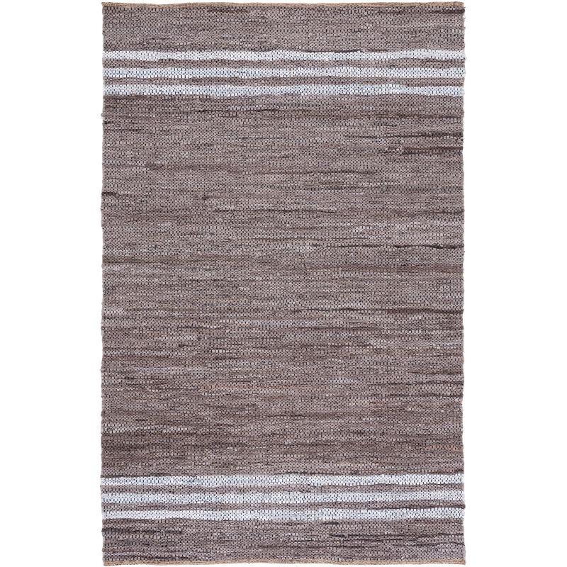 Vintage Leather VTL400 Hand Woven Indoor Accent Rug - Silver/Ivory - 3'x5' - Safavieh