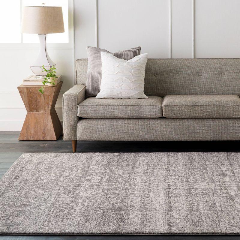 Elegant Gray Tufted Rectangular Synthetic Area Rug