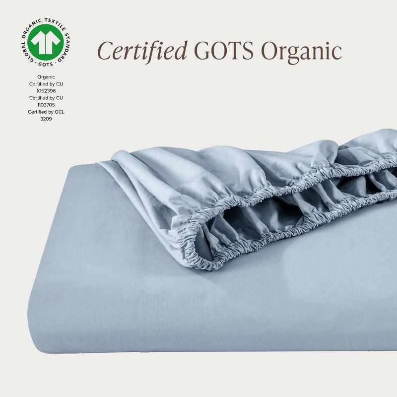 Bare Home 260 Thread Count Organic Cotton Percale Fitted Sheet