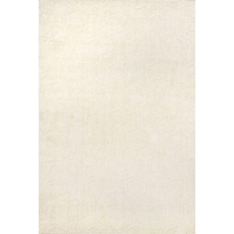 Nuloom Ambrose Geometric 9x12 Wool Indoor Area Rug for Living Room Bedroom Dining Room Kitchen, Ivory