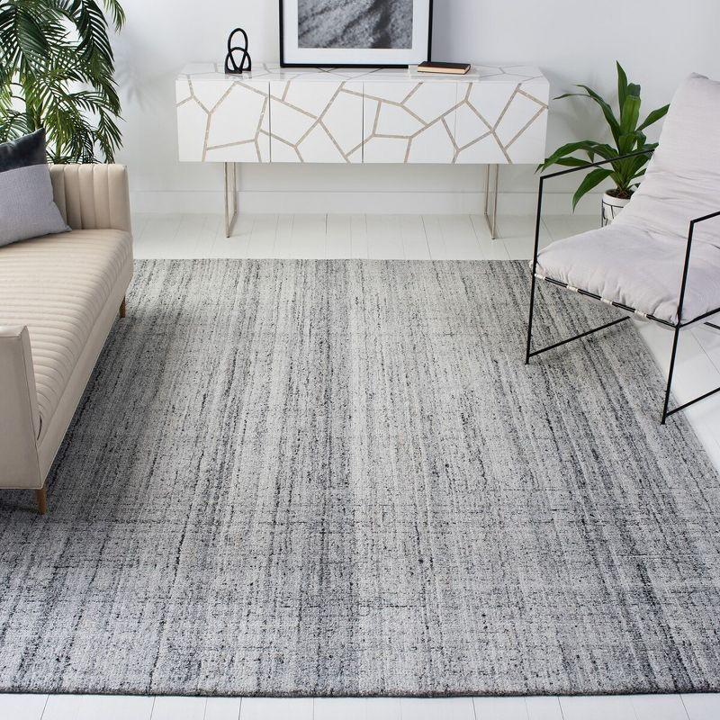 Harmonious Hues Grey & Black Hand-Tufted 8' x 10' Wool-Blend Rug