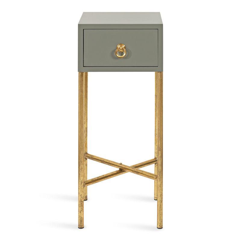 Kate and Laurel Decklyn Square MDF Tea Table, 12x12x30, Gold and Gray