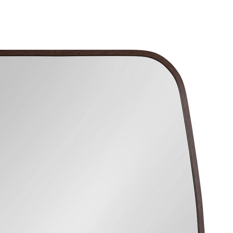 Kate and Laurel Zayda Metal Square Barrel Mirror, 20x28, Walnut Brown