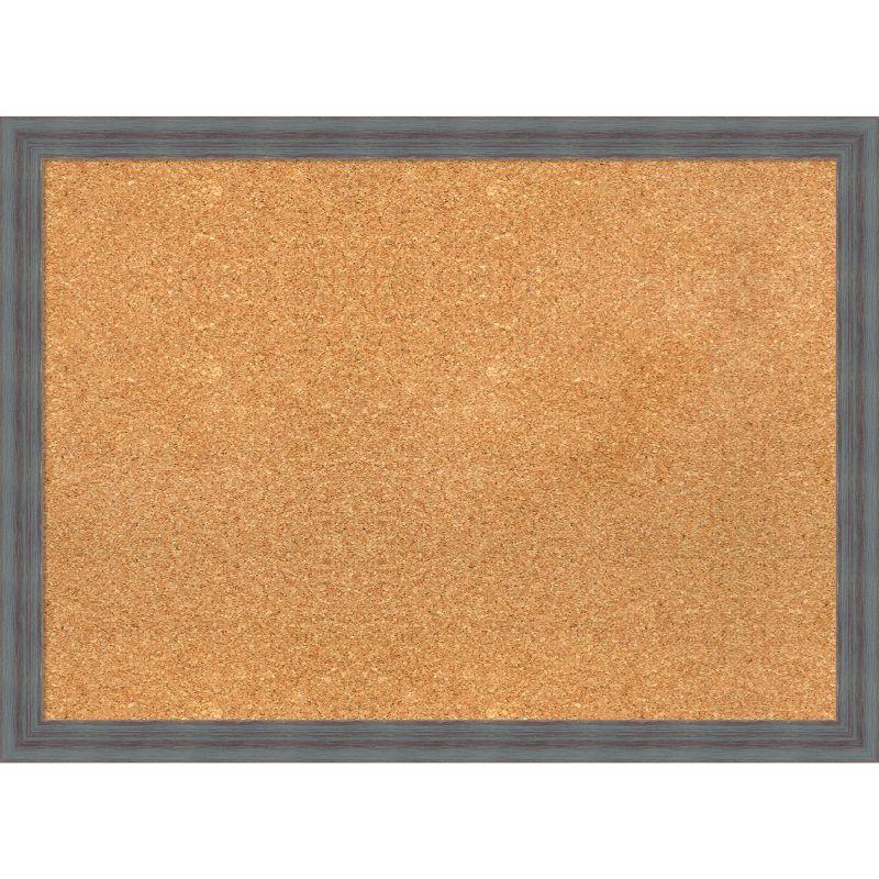 Large Dixie Blue Grey Rustic Wood Framed Corkboard