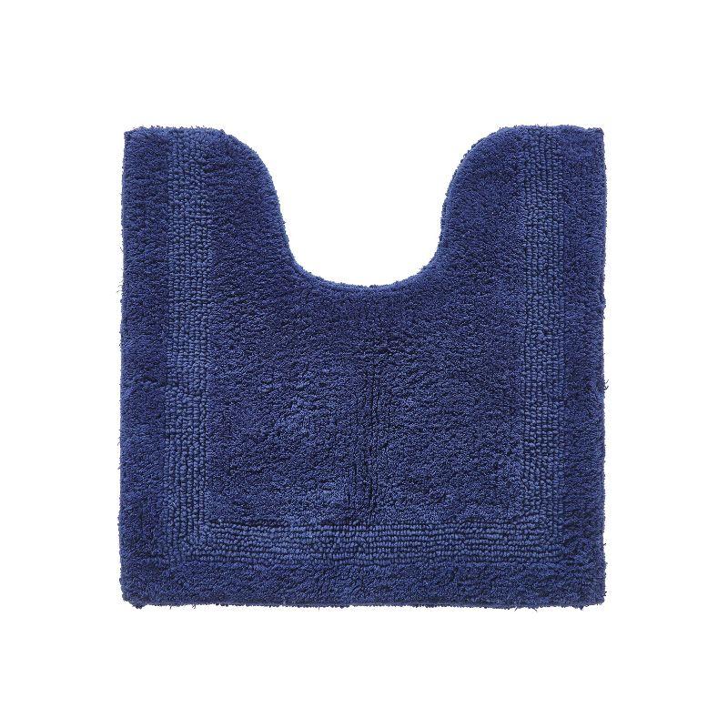 Better Trends Lux 100% Cotton Tufted Solid Reversible Bath Rug 20" x 20" Contour - Navy