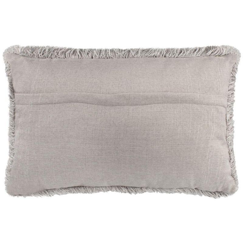 Metallic Silver Rectangular Shag Feather Fill Pillow