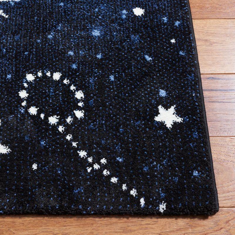 Dark Blue and Light Blue Kids Space Runner Rug