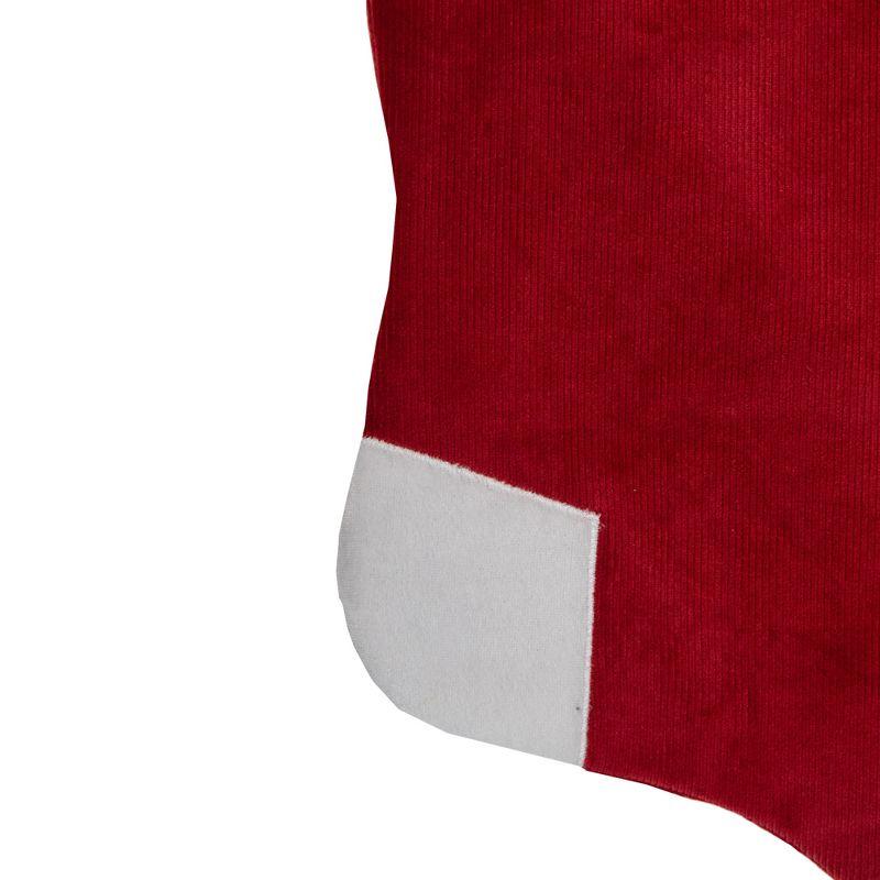 Northlight 20.5-Inch Red and White Velvet Christmas Stocking With Faux Fur