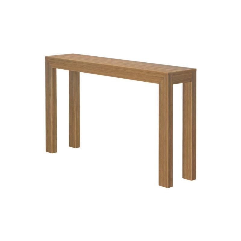 Pecan Solid Wood 56" Modern Console Table with Storage