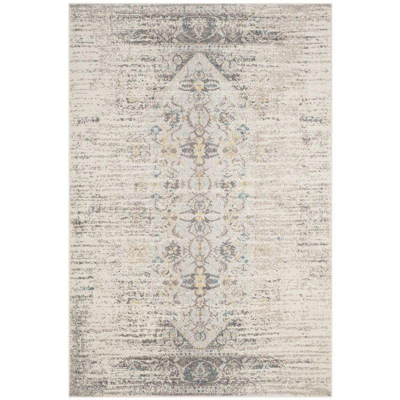 Reversible Gray Synthetic 5'1" x 7'7" Hand-Knotted Area Rug