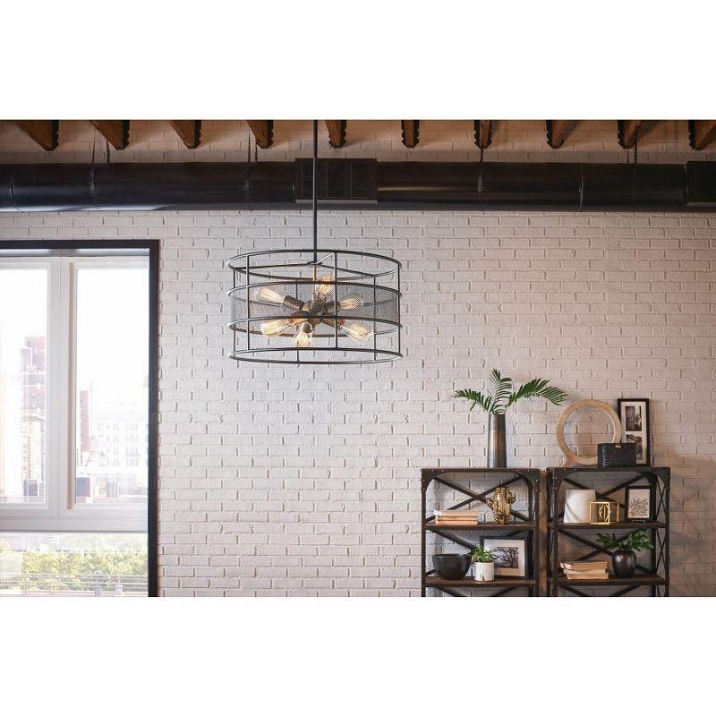 Black Cage 22" Modern Industrial Ceiling Pendant