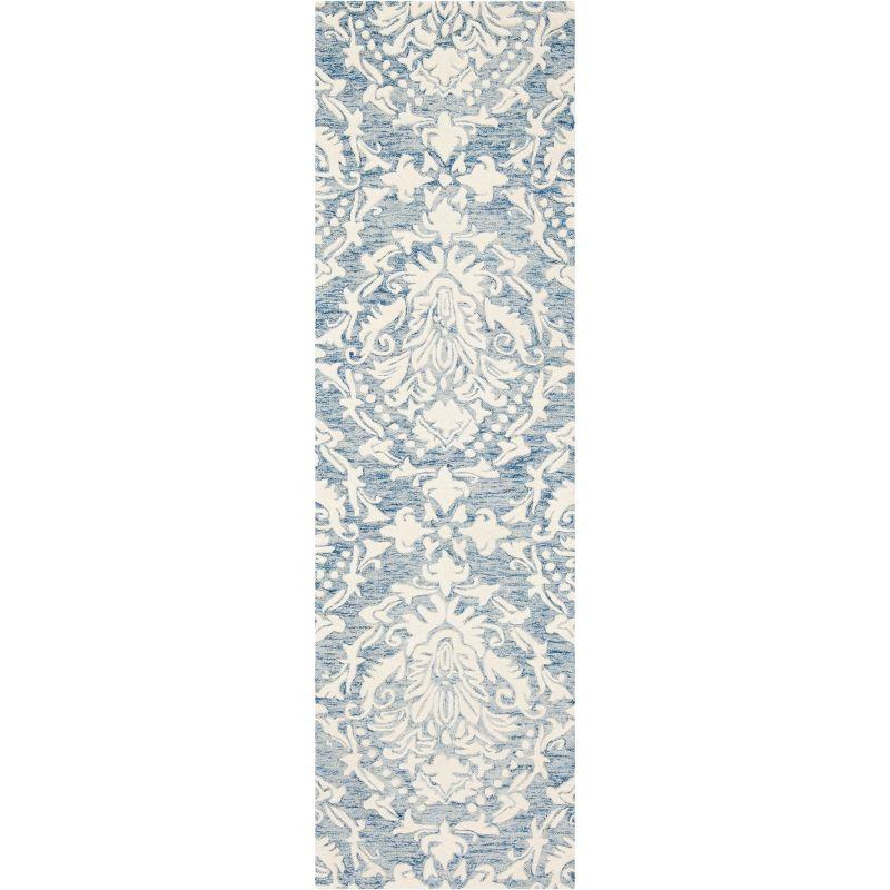 Blossom BLM107 Hand Tufted Indoor Runner Rug - Blue/Ivory - 2'3"x6' - Safavieh