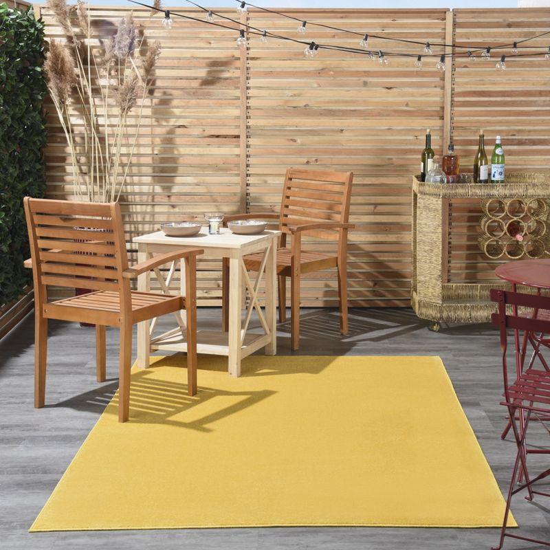 Sunny Yellow 6' x 9' Synthetic Reversible Outdoor Rug