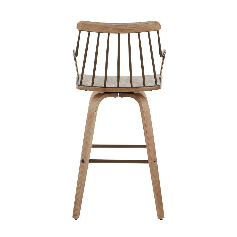 26" Preston Counter Height Barstool: Swivel Seat, Farmhouse Inspired - LumiSource