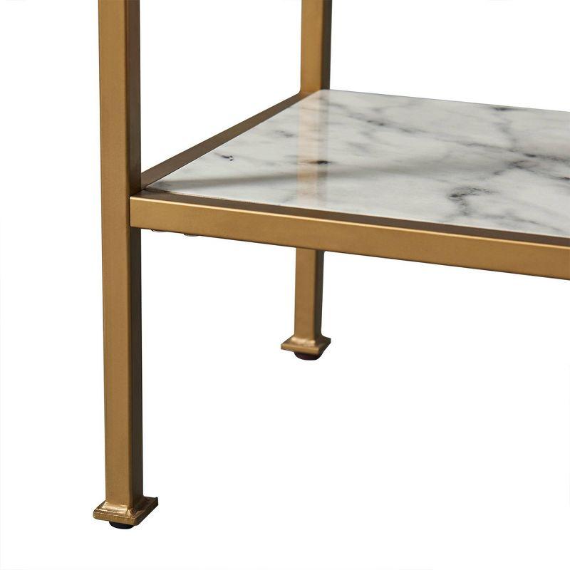 Marmo Faux Marble and Gold 5-Tier Geometric Bookcase