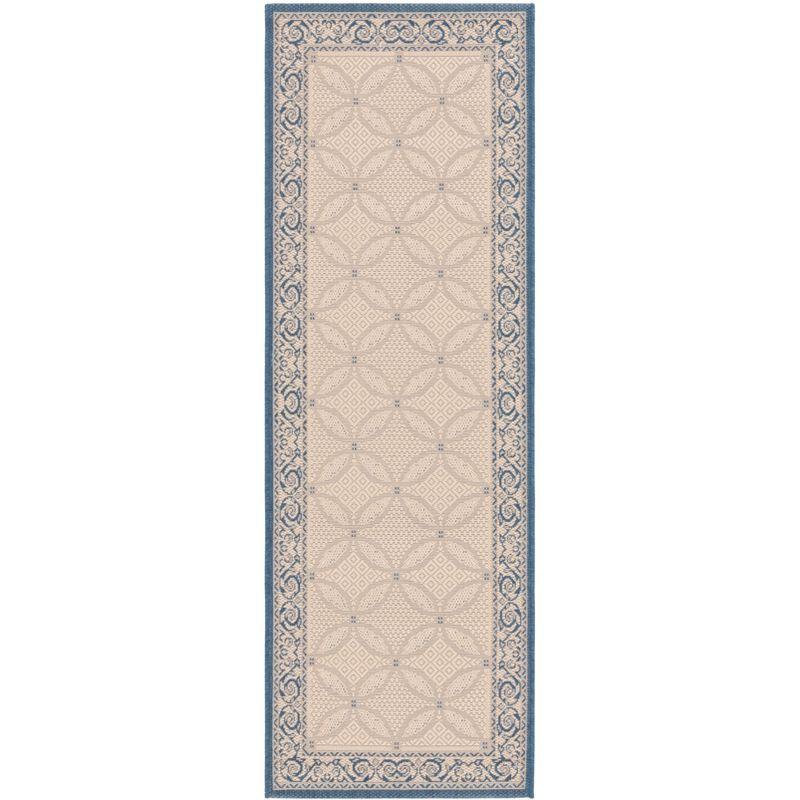 Natural Blue 27" Easy-Care Flat Woven Synthetic Area Rug