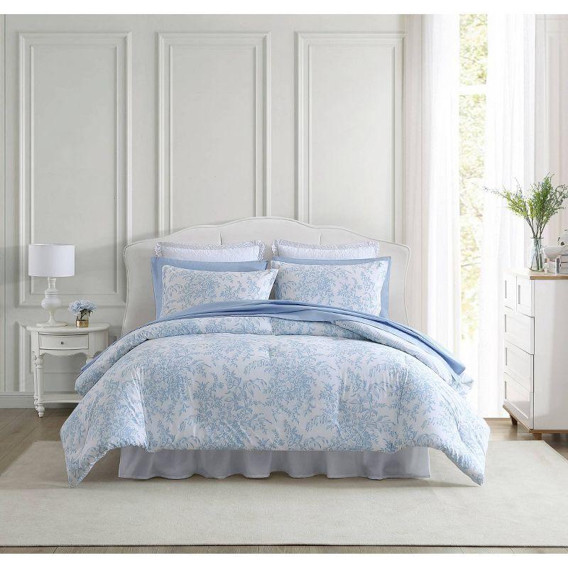 King Blue Cotton Reversible Comforter Set with Shams