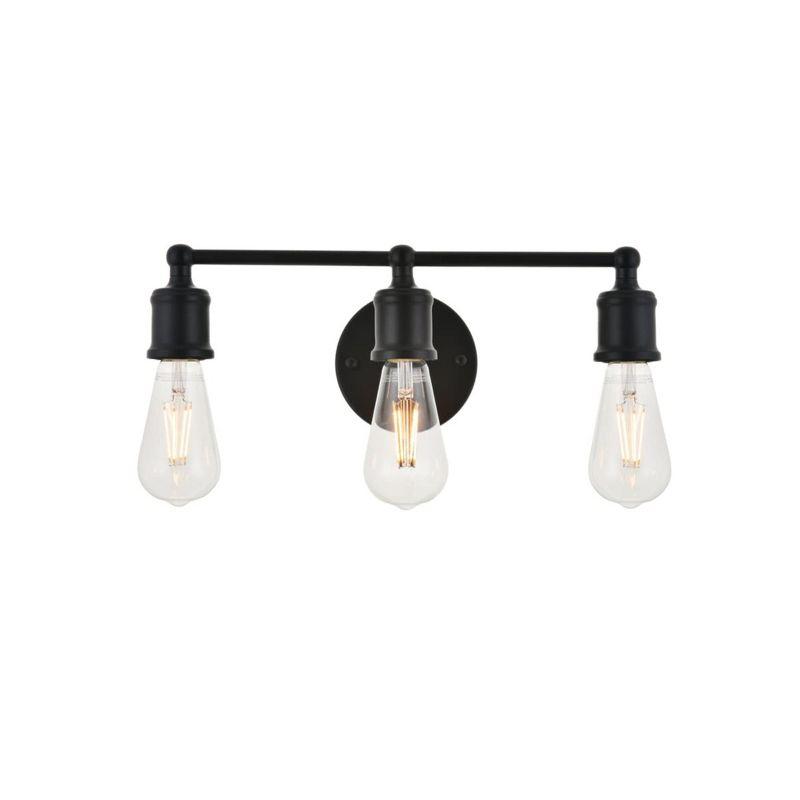 Elegant Lighting Serif 3 light black Wall Sconce