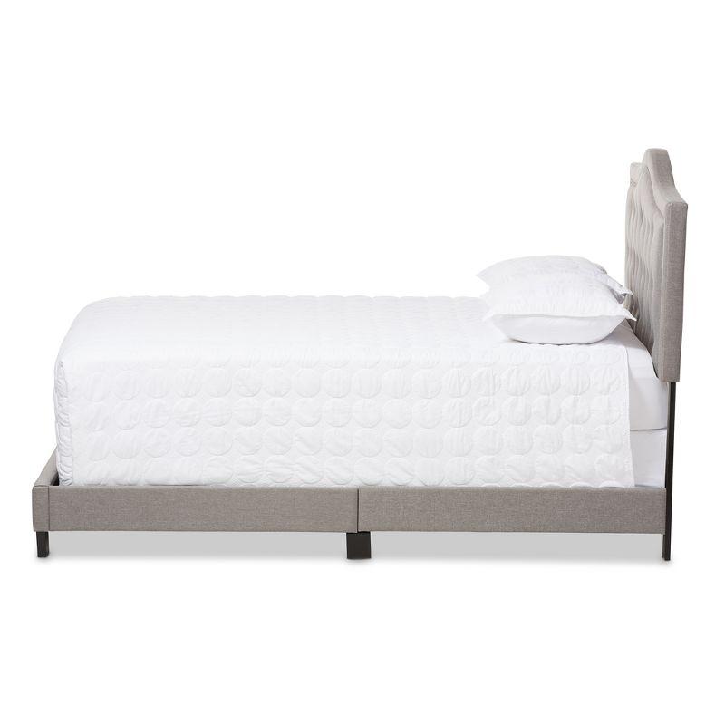 Emerson Light Grey Queen Upholstered Bed with Nailhead Trim