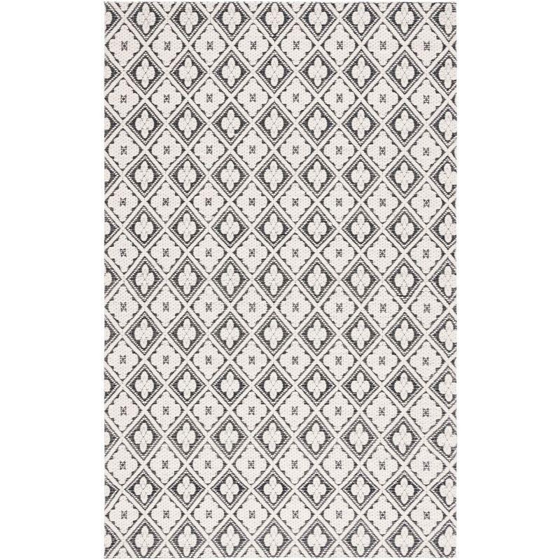 Marbella Hand-Woven Black & Ivory Striped 4' x 6' Rug