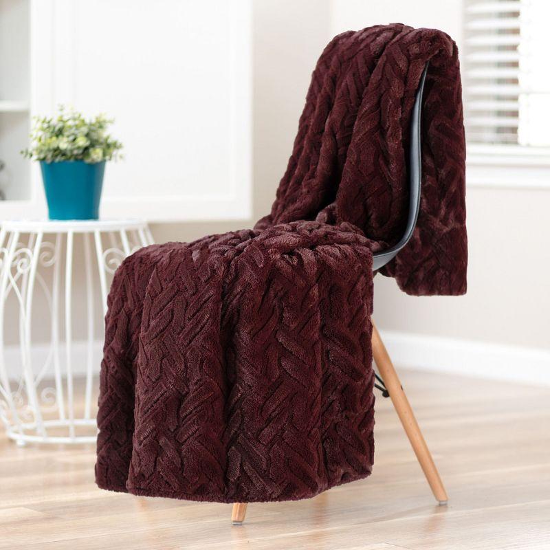 Chanasya Soft Cloud Faux Fur Throw Blanket - Reversible Faux Shearling