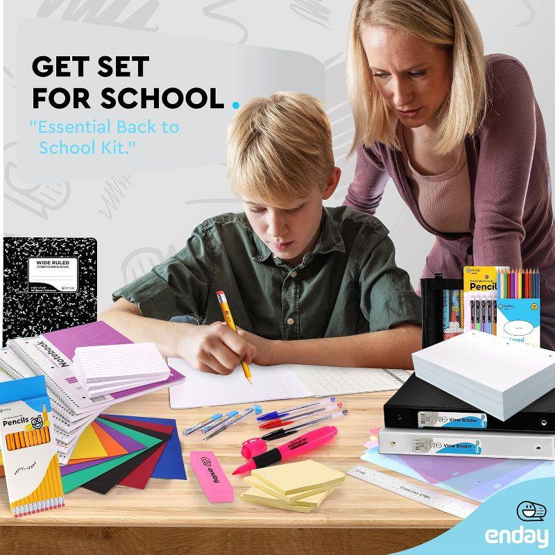 105-Piece School Supplies Kit for High School & College – Binders, Notebooks, Folders, Pens, Pencils, Sticky Notes, Dividers, Ruler, Erasers & More
