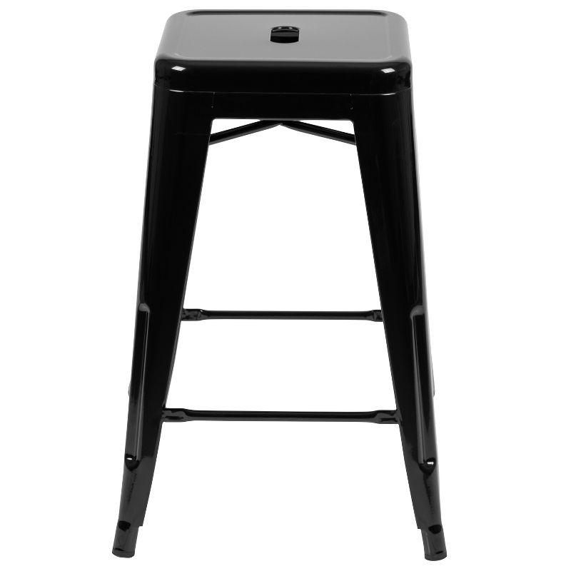 Flash Furniture 24" High Metal Counter-Height, Indoor Bar Stool - Stackable Set of 4