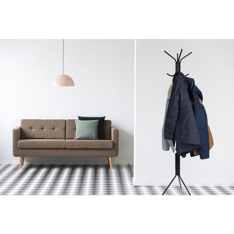Mind Reader Mind Reader Coat Rack, Hall Tree, Freestanding, Coat Tree, Hat, Jacket, Purse, Metal, 14.75"L x 16.5"W x 69"H