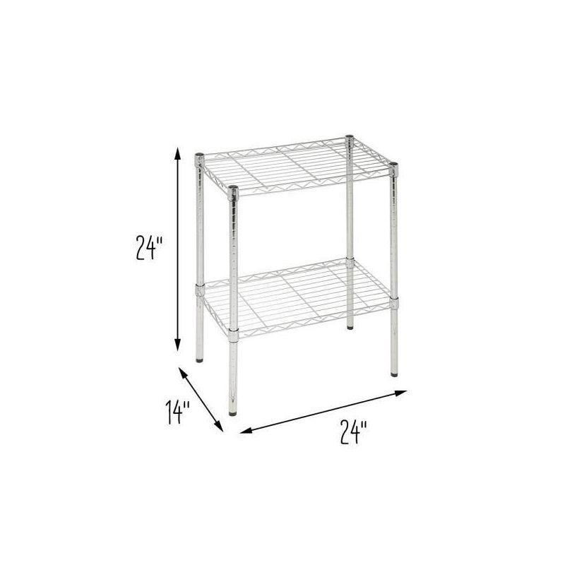 Honey-Can-Do 2 Tier Adjustable Storage Unit Chrome: Steel Wire Shelving, Universal Utility Storage, 250 lb Capacity