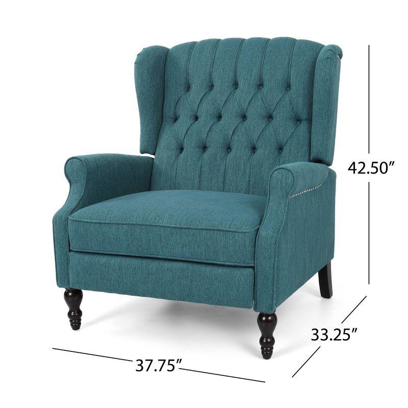 Apaloosa Oversized Wingback Press-Back Recliner Teal - Christopher Knight Home