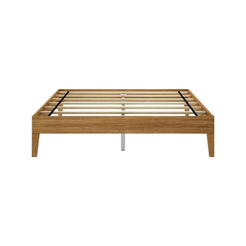 Plank+Beam Solid Wood Queen Platform Bed Frame, Matte Pecan