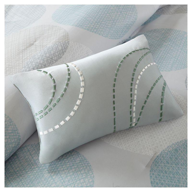 Cabrillo Complete Multiple Piece Comforter Set (Full) 9-Piece - Aqua: Madison Park Microfiber Bedding Ensemble with Embroidered Details