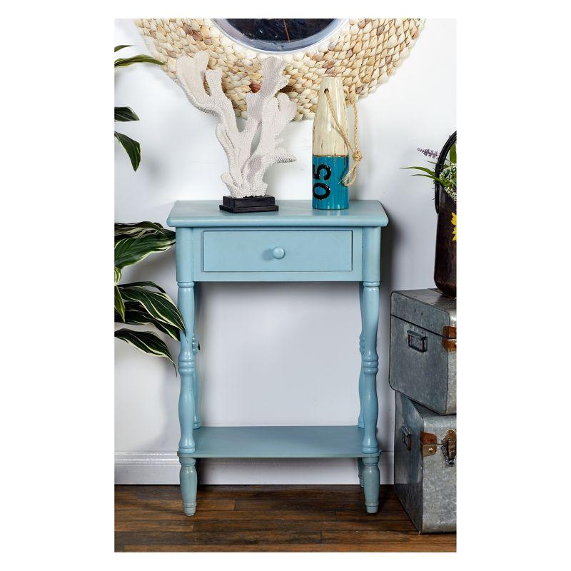 Wood Traditional Accent Table Gray/Blue - Olivia & May