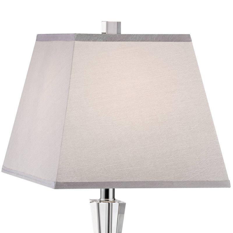 Vienna Full Spectrum Deco Collection 27" Tall Modern Table Lamp Chrome Finish Metal Stacked Crystal Single Living Room Bedroom Bedside Nightstand