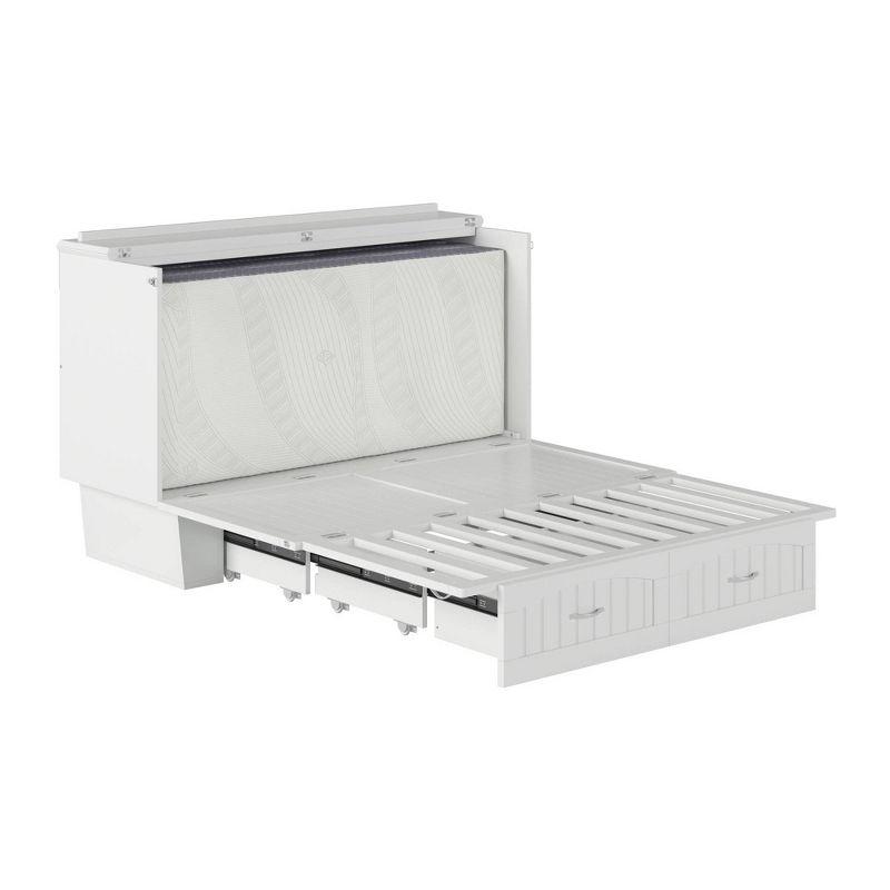 Queen Nantucket Murphy Bed Chest USB Turbo Charger White - AFI
