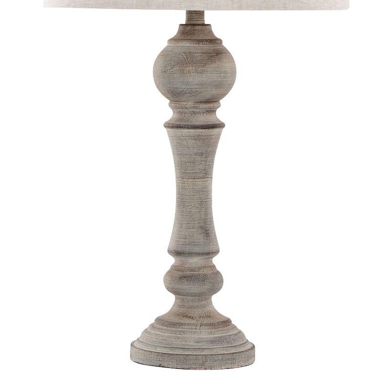 LumiSource (Set of 2) Winston 32" Farmhouse Poly Table Lamps Reclaimed Gray Polyresin with Oat Linen Shade from Grandview Gallery: UL Listed