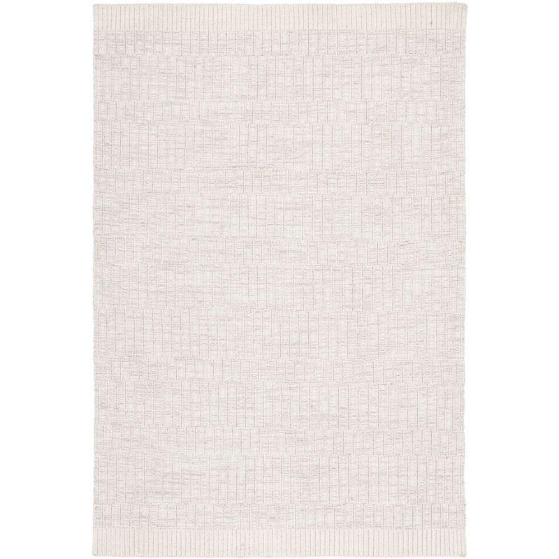 Ivory Tufted Handmade Washable 4' x 6' Wool Rug