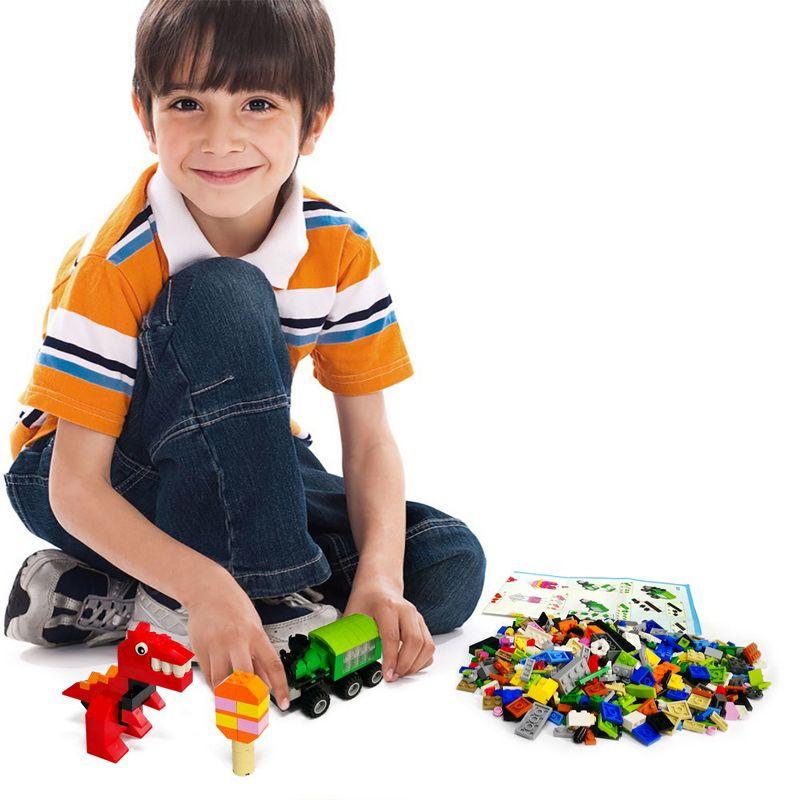 Fun Little Toys 1100 Pcs Building Bricks, 17 Colors & 147 Mixed Shapes, Compatible with Major Brands STEM Toy Set for Kids 3-12