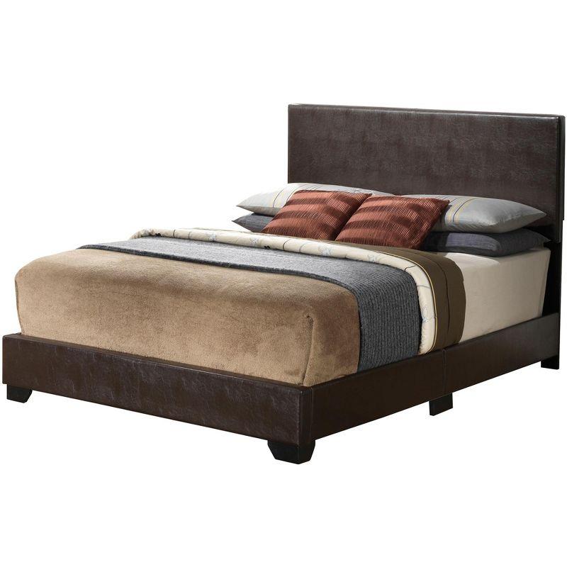 Passion Furniture Aaron Cappuccino Upholstered Full Panel Bed