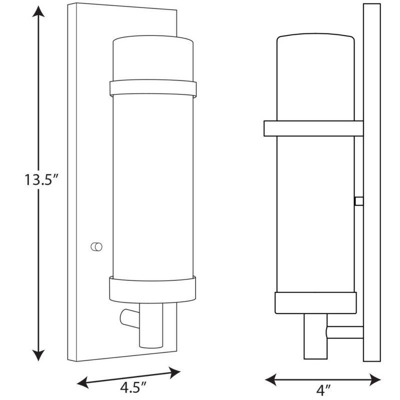 Progress Lighting Hartwick 1-Light Wall Sconce, Brushed Nickel, Etched Opal Glass