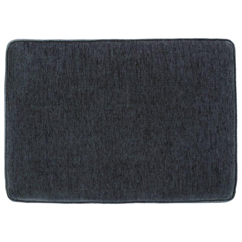 Contemporary Charcoal Gray Chenille 33" Footstool