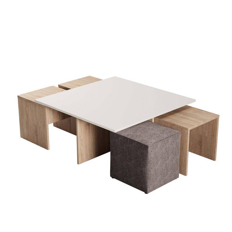 Manhattan Comfort Haley Nested Coffee Table and Ottoman Set