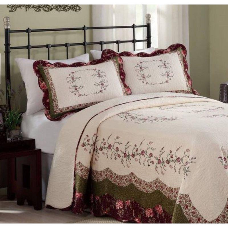 Modern Heirloom Brooke Bedspread Ivory/Green