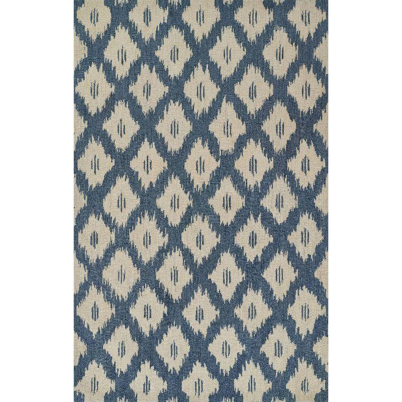 Momeni Leiden Ikat Huxley Handtufted Rug Slate Blue