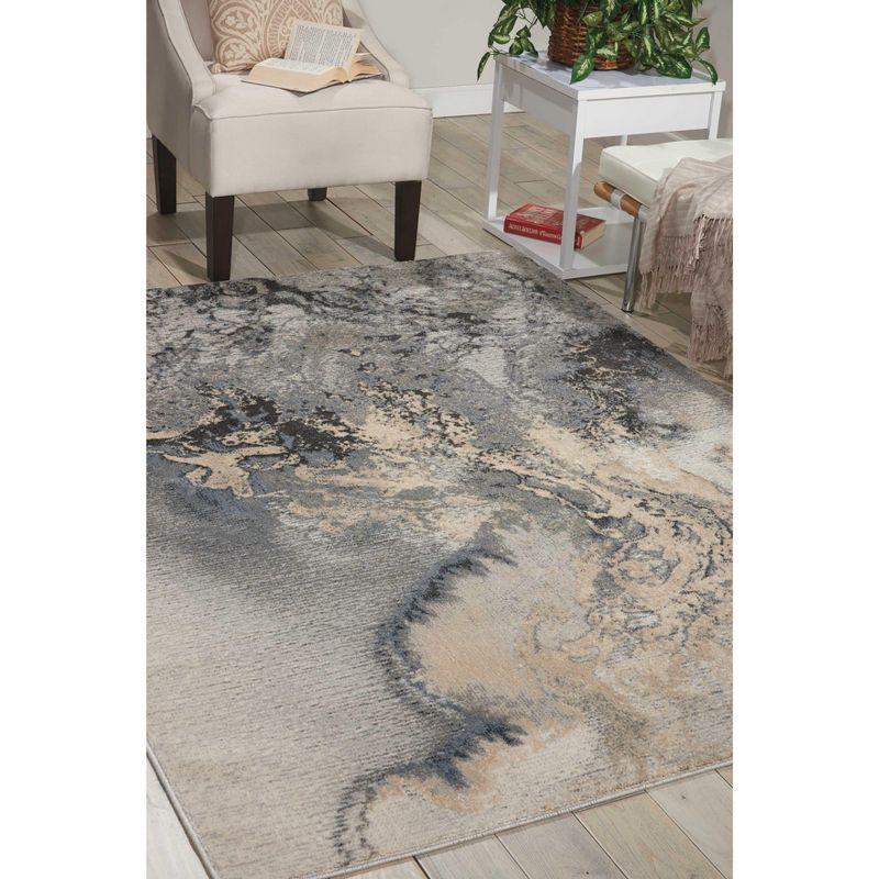 Nourison Maxell Modern Abstract Indoor Area Rug Grey 9'3" x 12'9"