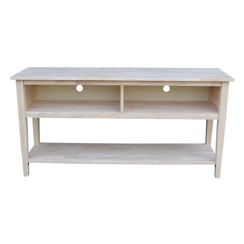 Solid Parawood Classic Entertainment TV Stand - 60" Light Brown