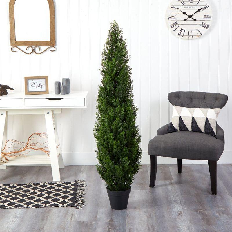 Nearly Natural 5-ft Mini Cedar Pine Tree (Indoor/Outdoor)