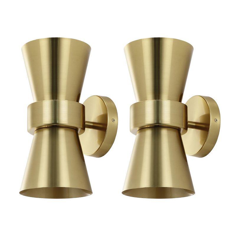 Bynner 2 Light 7.25" Wall Sconce (Set of 2) - Brass Gold - Safavieh