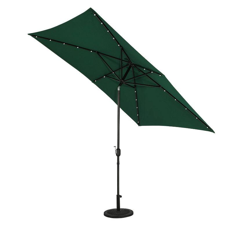 10' x 6.5' Rectangular Nassau Market Patio Umbrella with LED Bulb Lights - Island Umbrella: Solar Powered, Weatherproof