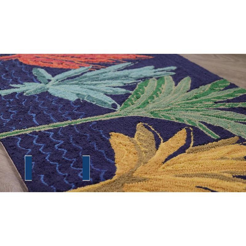 Sunflower & Birds Hand Tufted Neutral Indoor/Outdoor Rug 31"x48"